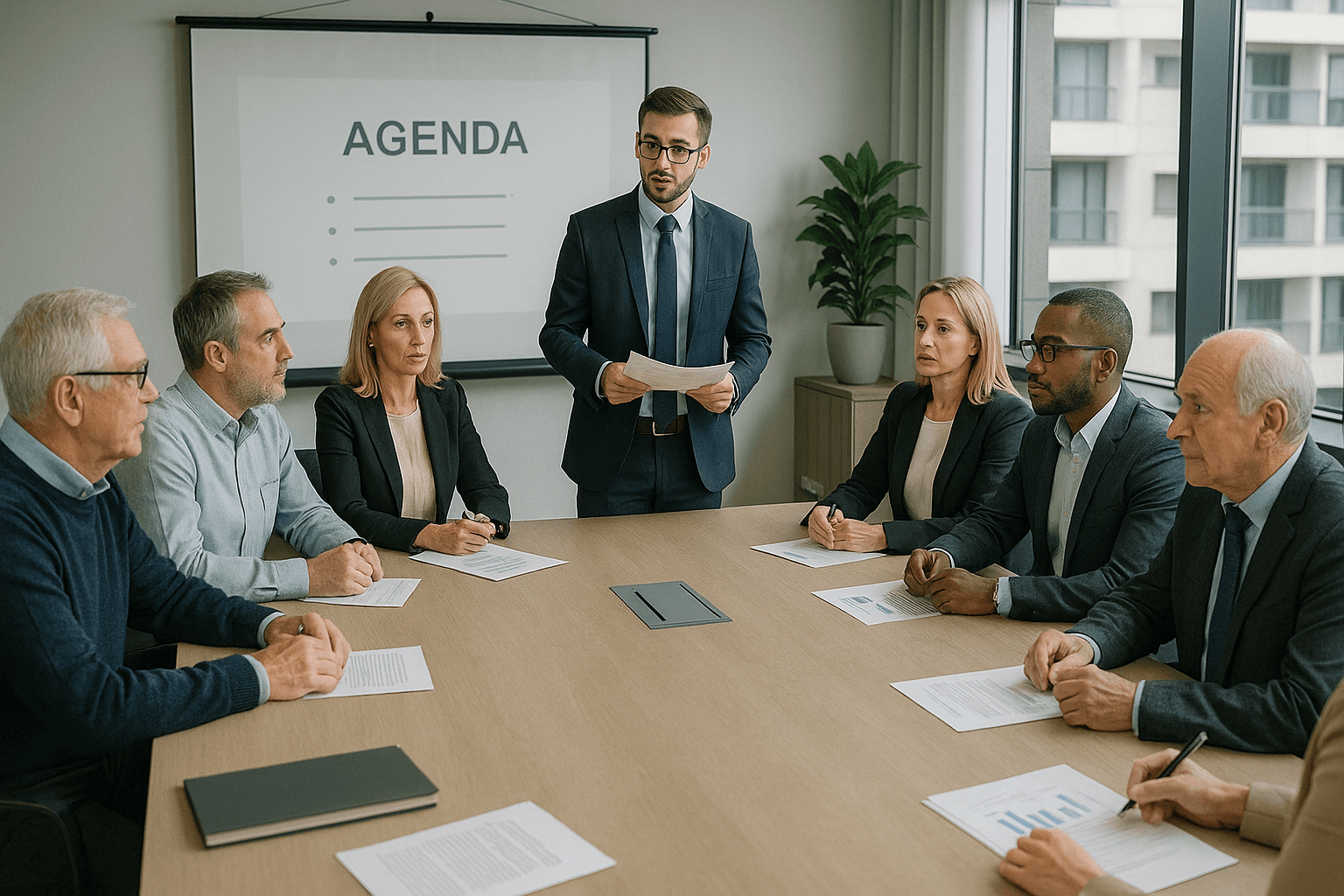 What is a general meeting and what role does the property manager play?