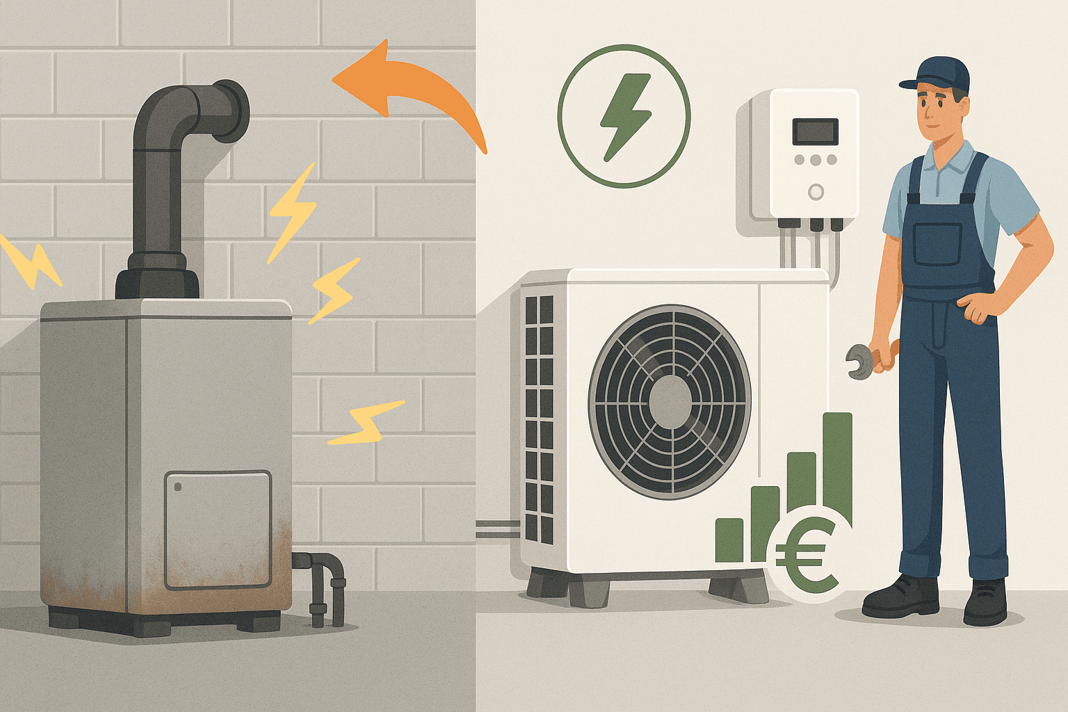 VAT adjustment for installation of fossil heating boilers