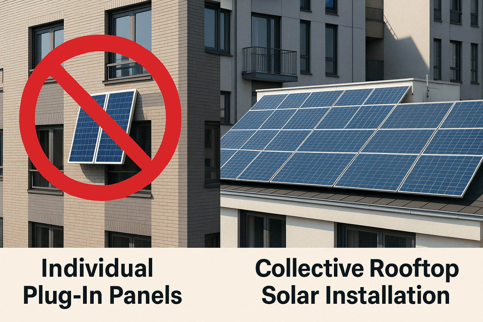 Stekkerpanelen niet toegelaten in appartementsgebouwen